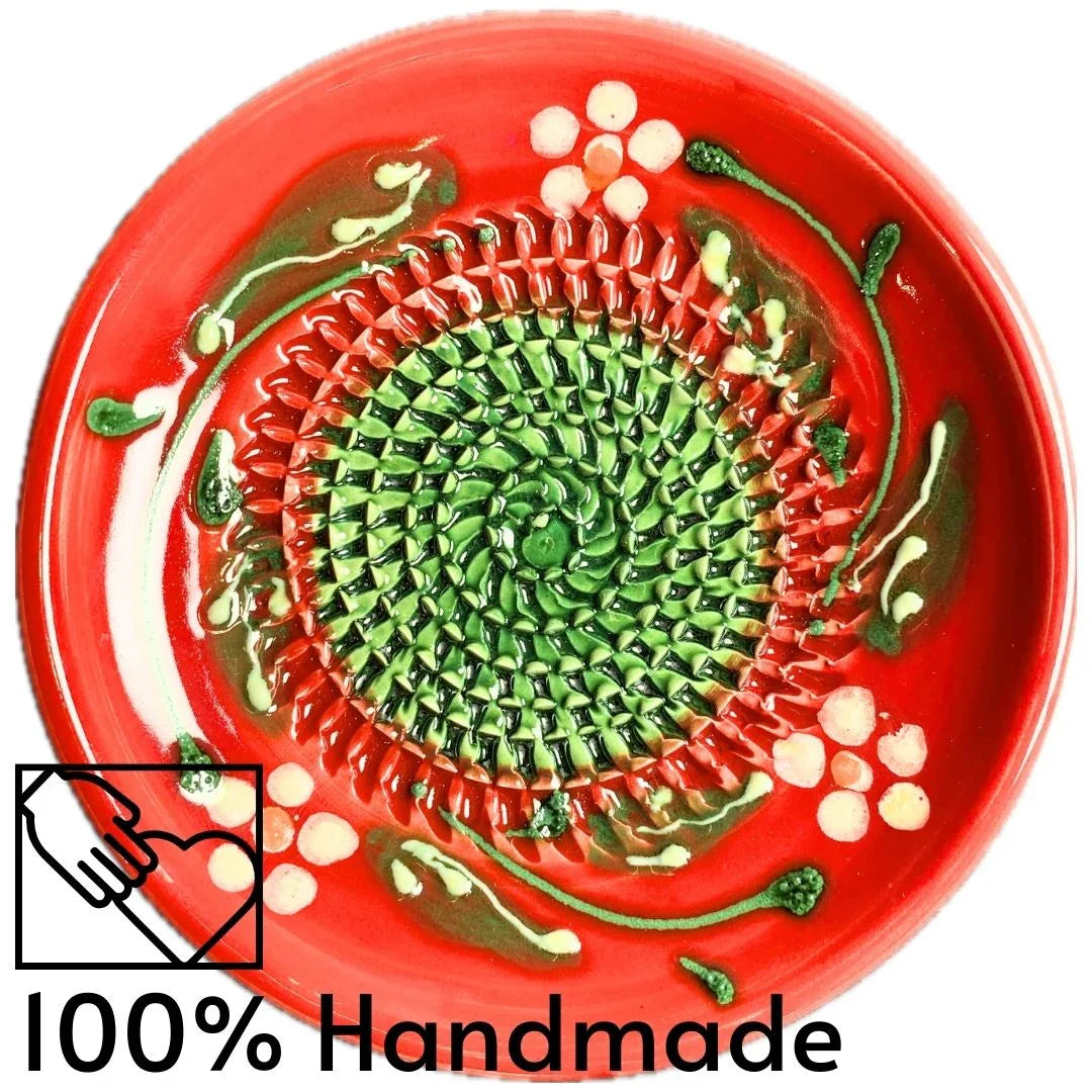 Daisies - Handmade Ceramic Grater Plate with Daisy Pattern (Kitchen Tool)