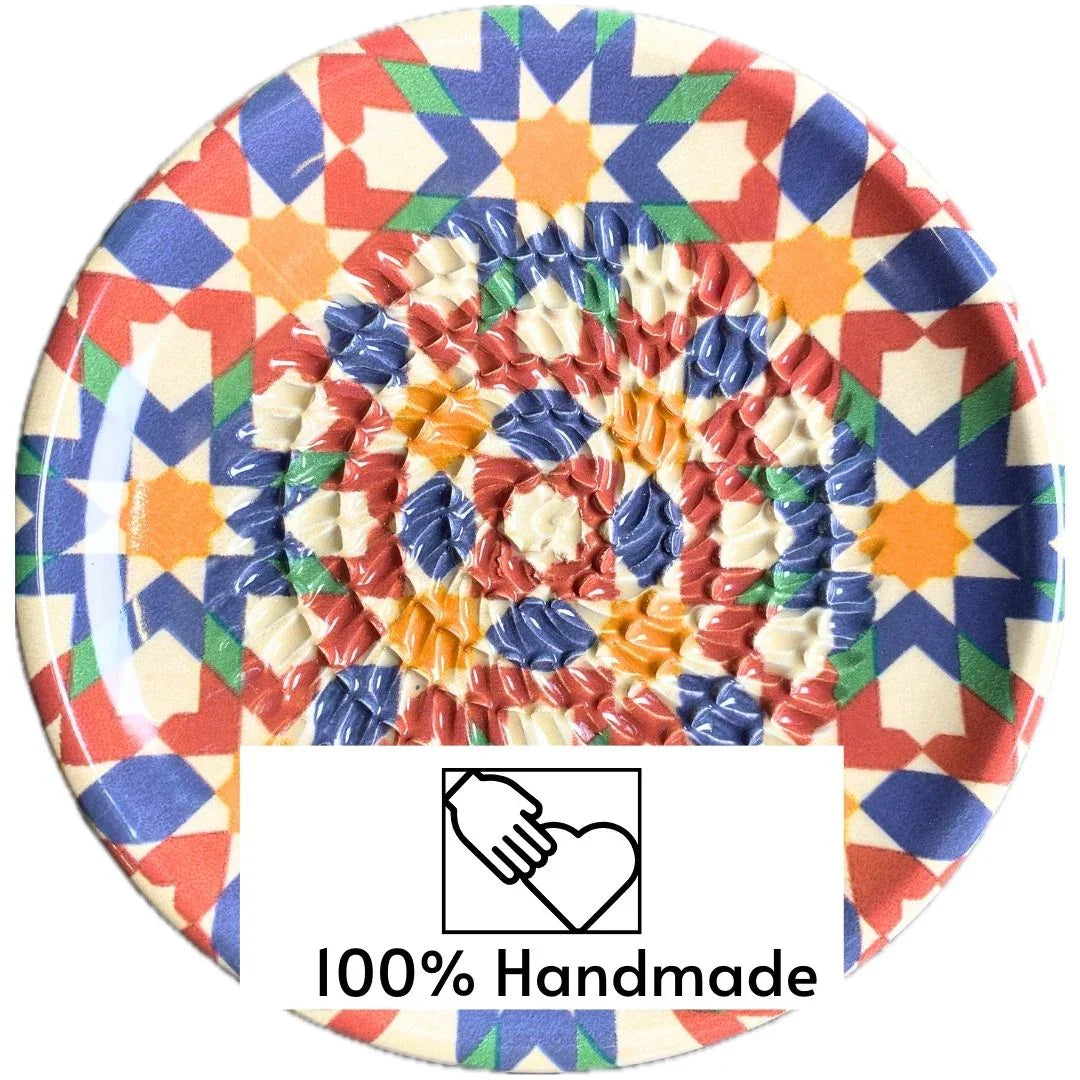 Estrella – Handmade Ceramic Grater Plate, Star Pattern Garlic Grater