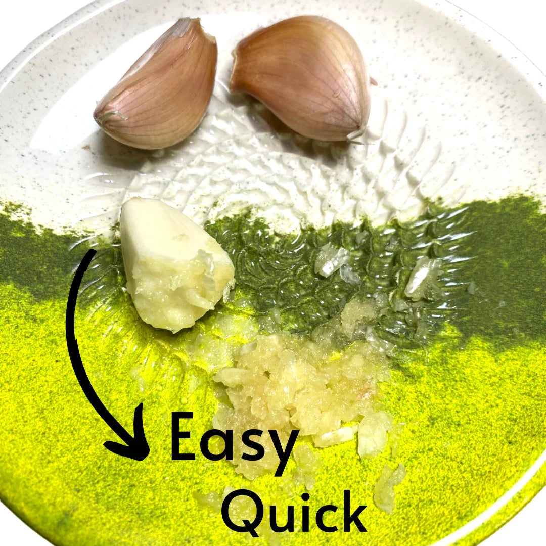 Prado – Handmade Ceramic Grater Plate, Meadow Green Garlic & Ginger Grater