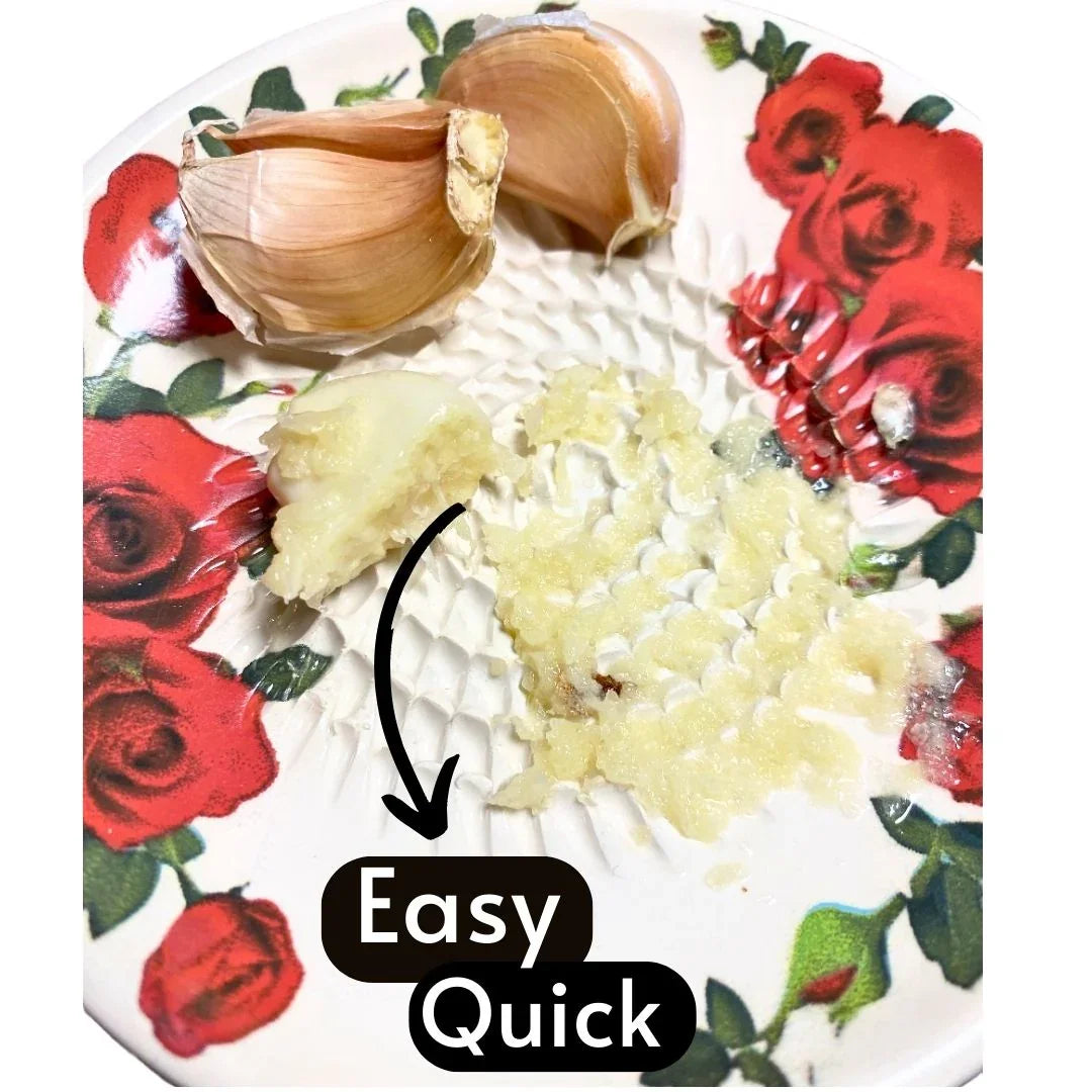 Rose – Handmade Ceramic Grater Plate, Romantic Floral Garlic Grater