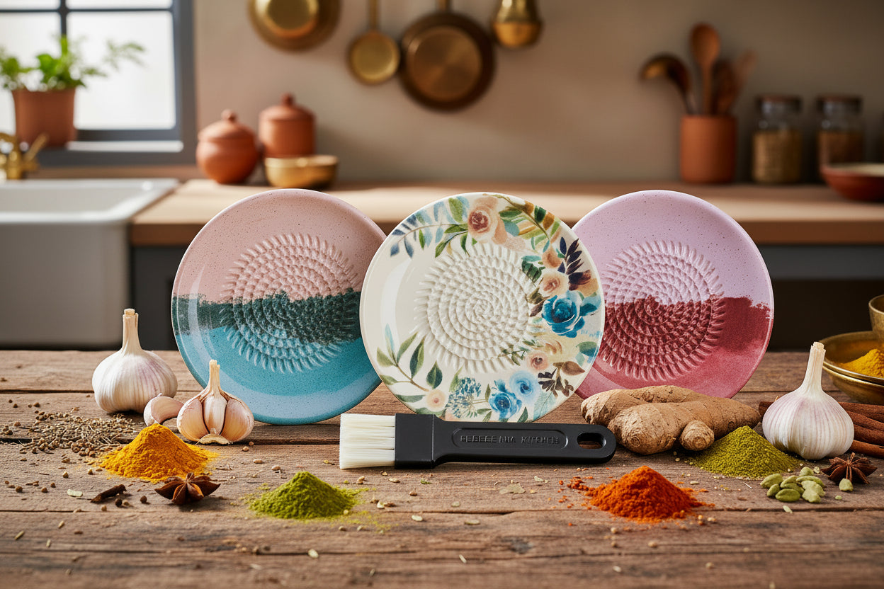 handmade ceramic grater plates