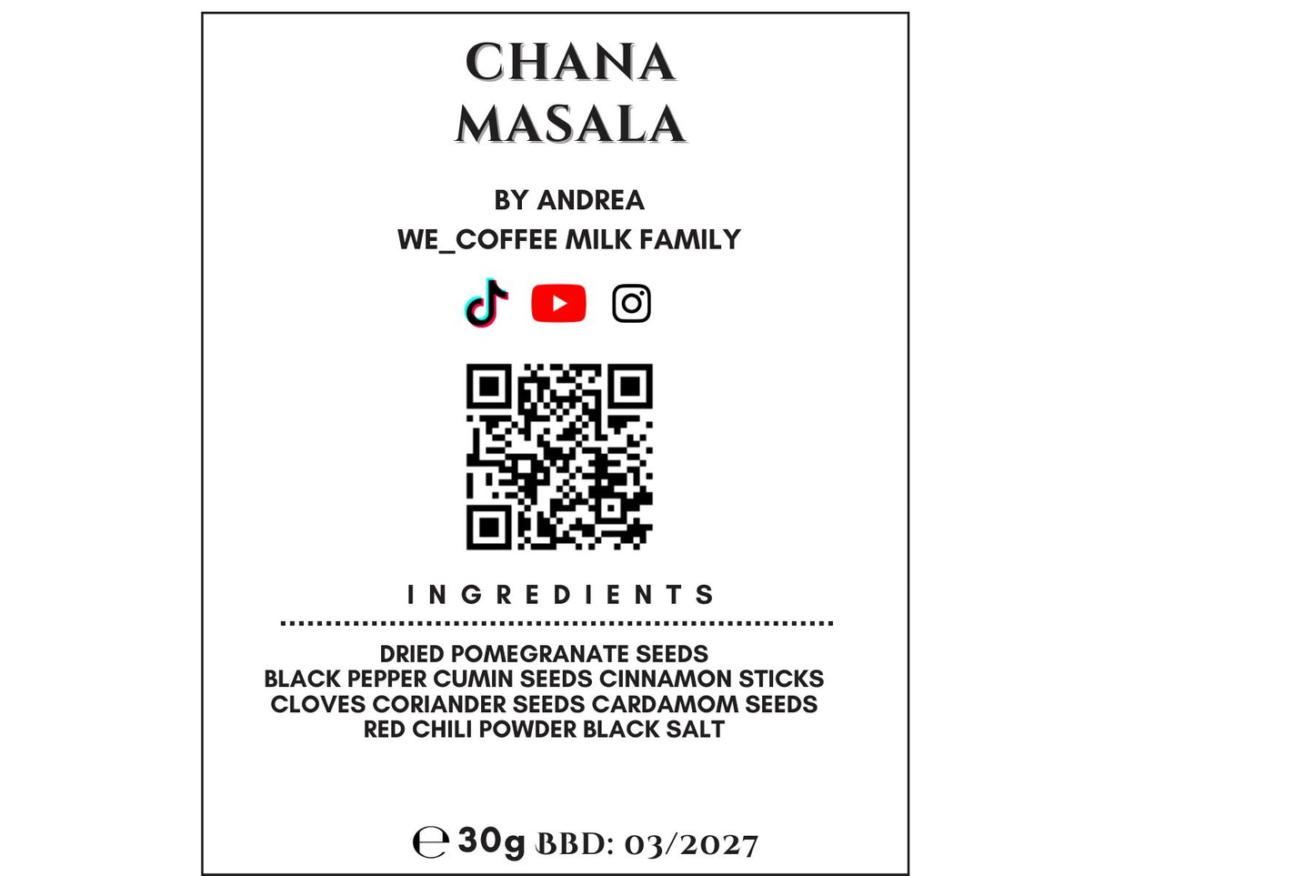 Chana Masala – Premium Spice Blend – Spicy & Savory Chickpea Seasoning